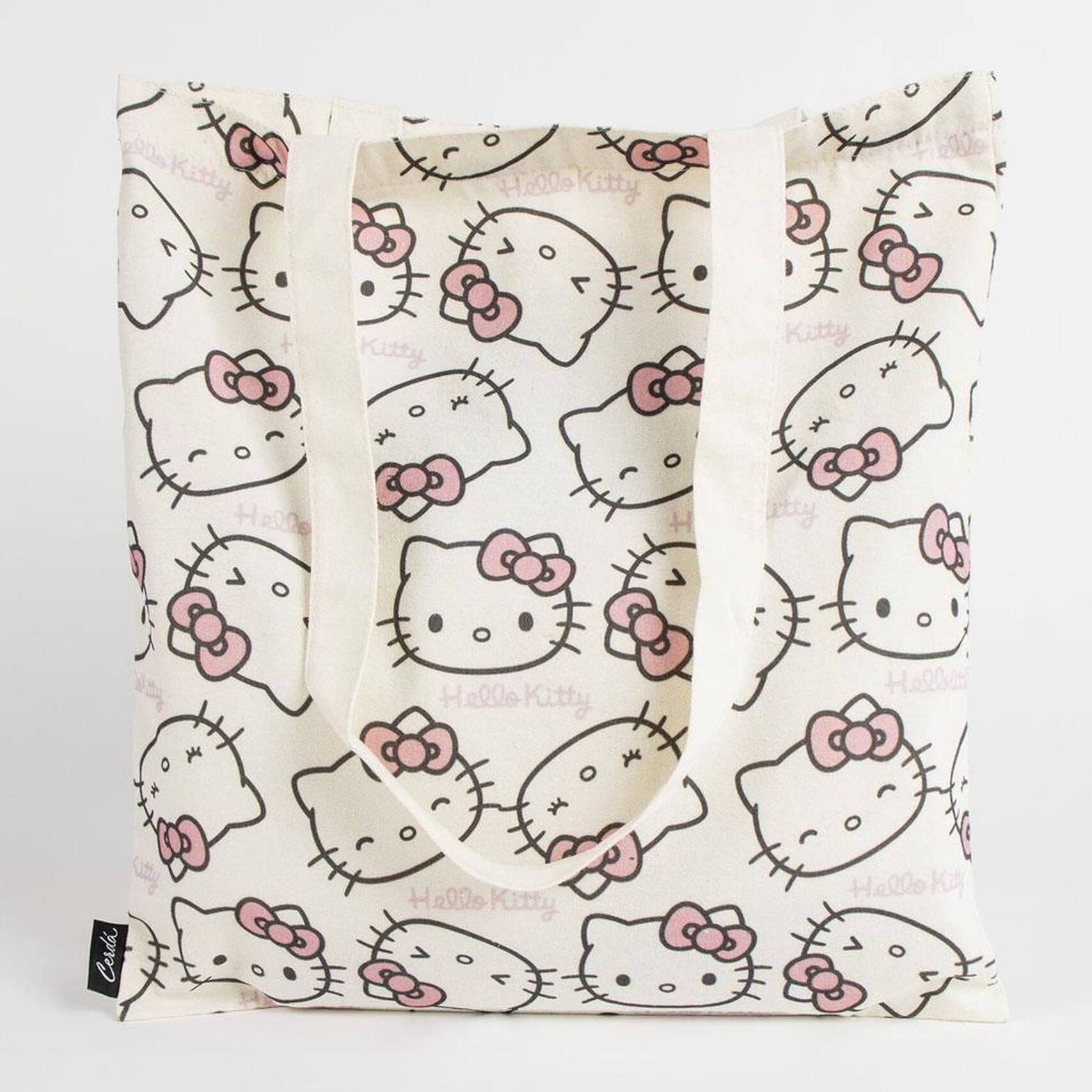 Bolsa shopping hello kitty, unisex adulto, blanco y negro