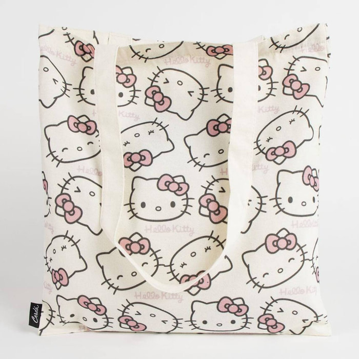 Bolsa shopping hello kitty, unisex adulto, blanco y negro