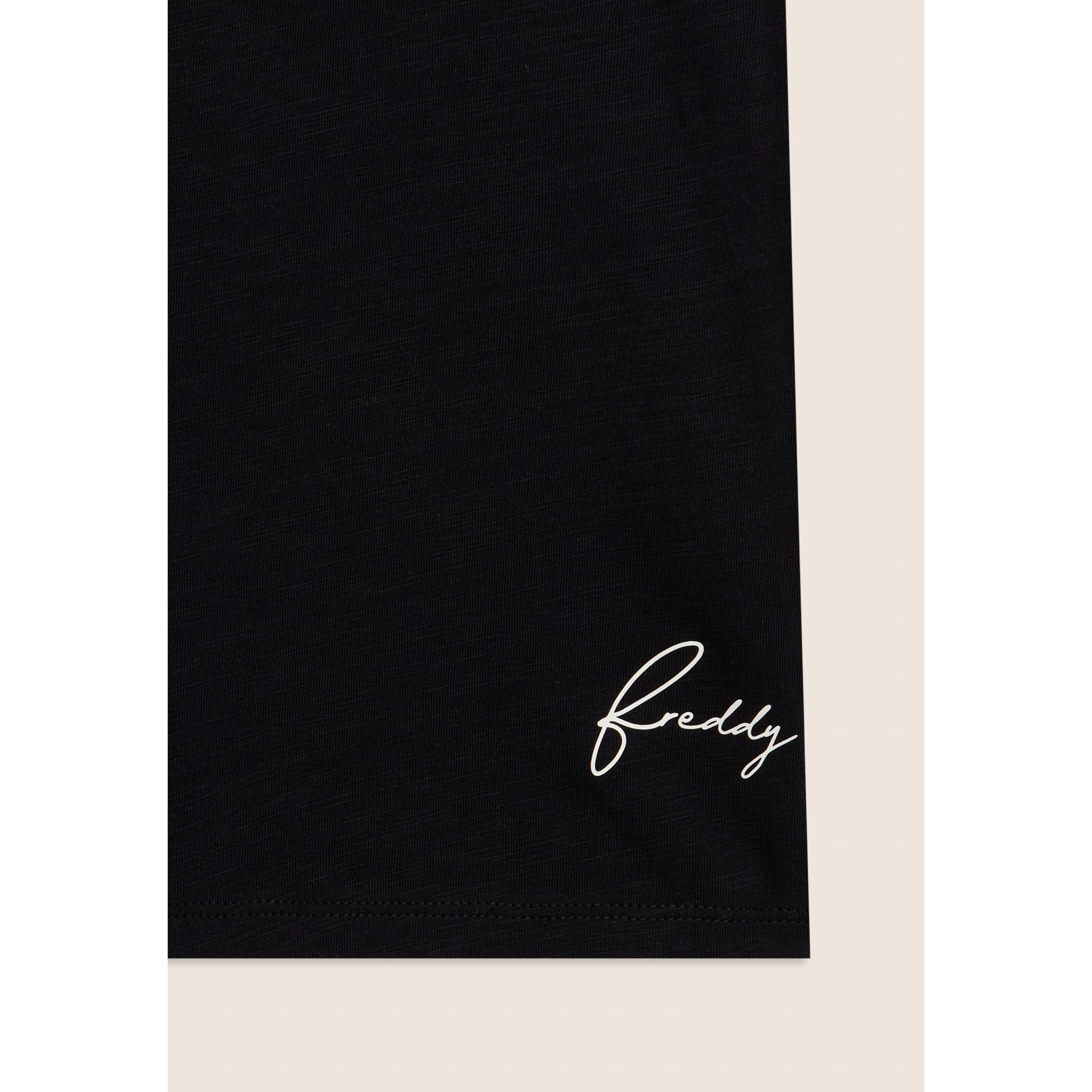 T-shirt cropped in jersey fiammato con risvolto sulle maniche