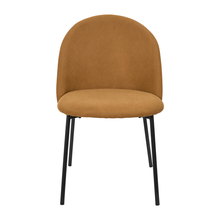 Lot de 4 Chaises - HOME DECO FACTORY - Jules - Côtelees - Jaunes