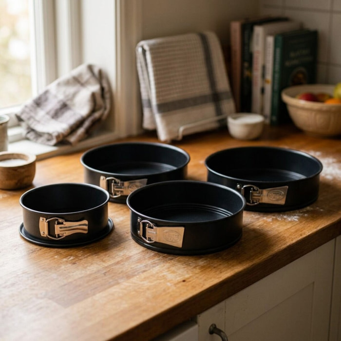 Set de 4 moules à manqué à charnière 18 cm + 24 cm + 26 cm + 28 cm Dr.Oetker Tradition
