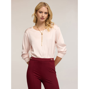 Motivi - Blusa in crepe de chine con vestibilità boxy - Rosa