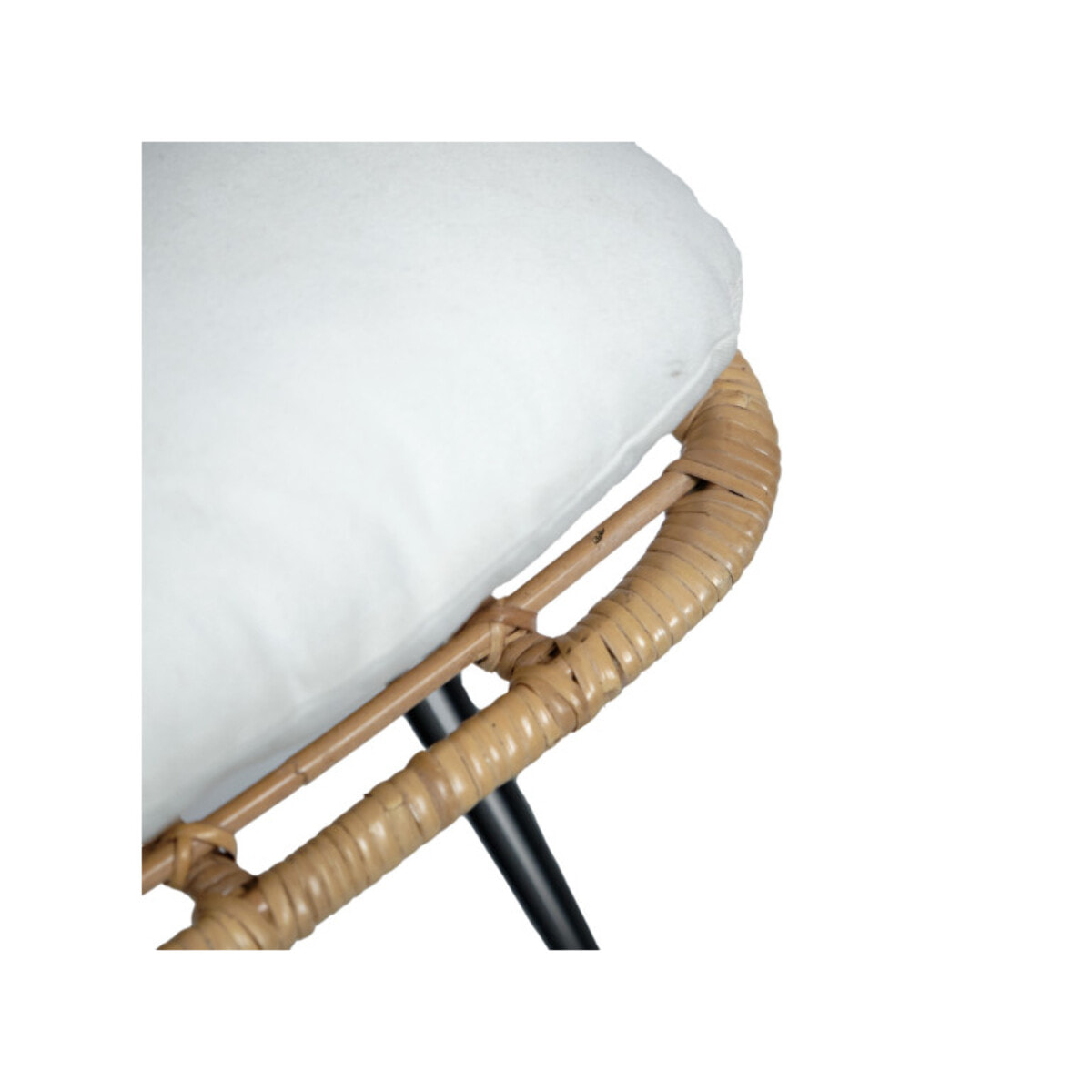 Chaise en rotin en coussin avec piètement en métal - RATTAN