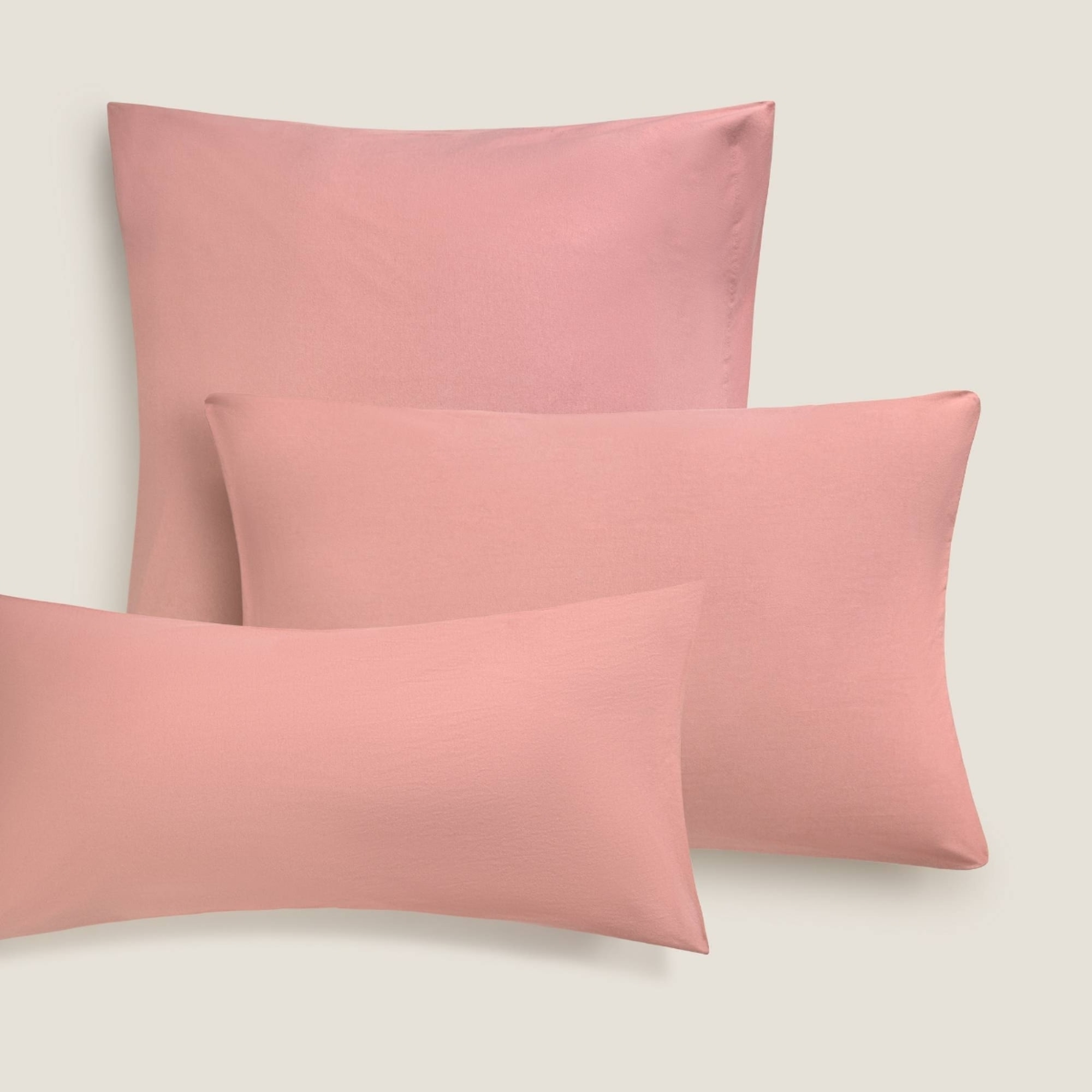 Funda de almohada punto de algodón Puntib color rosa empolvado Punto de algodón