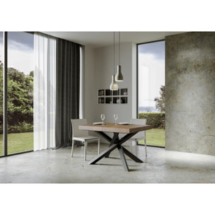 Table extensible 90x140/244 cm Volantis Noyer cadre Anthracite