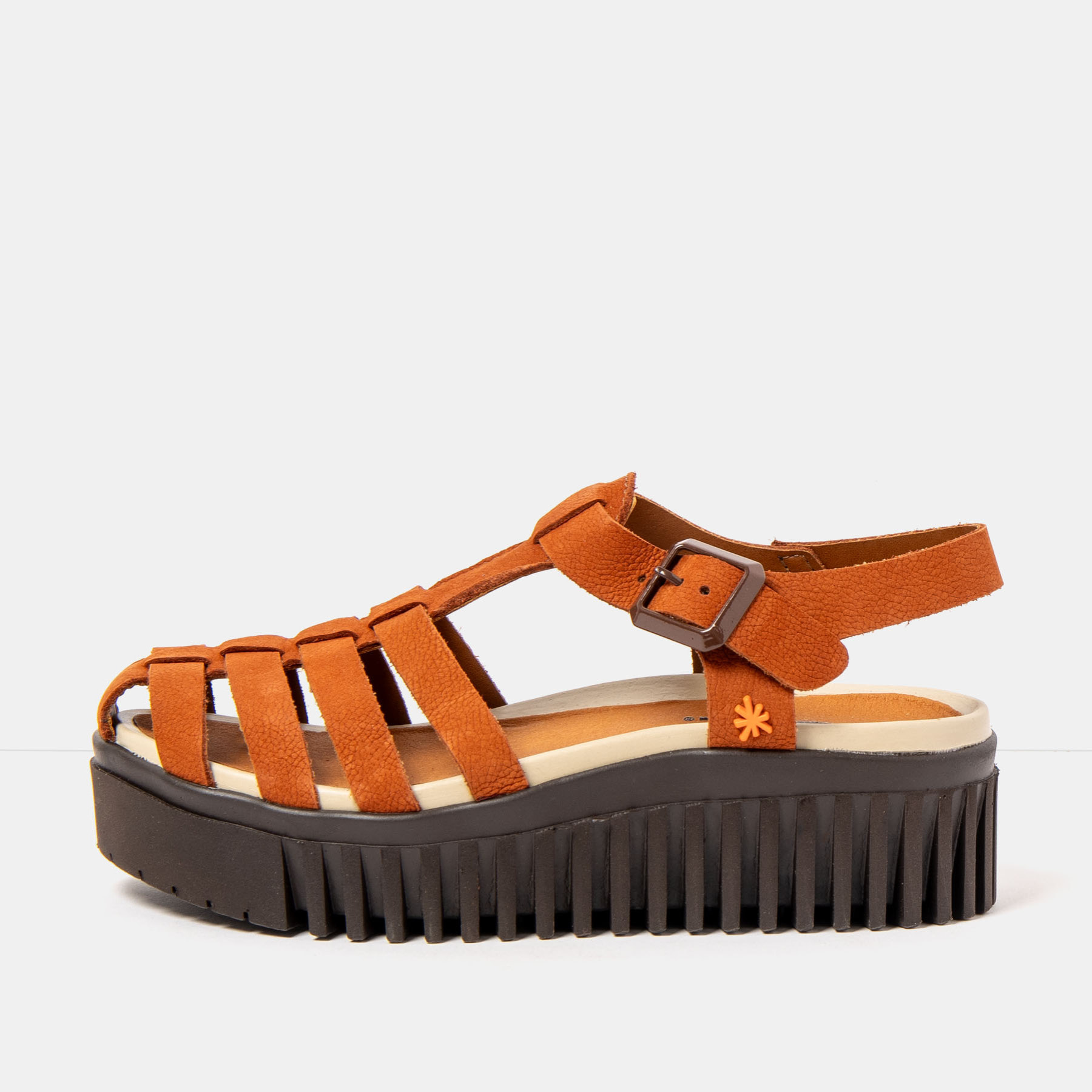 Sandalia de cuña 1575 NOBUCK D.ORANGE-BROWN/BRIGHTON color Dark orange-brown