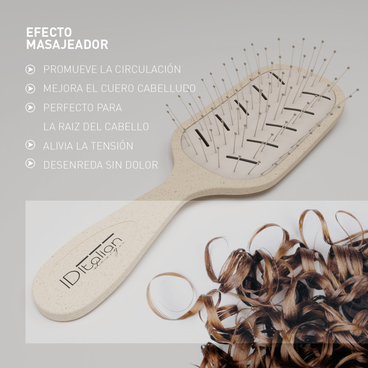 Brosse Recyclable Plate - Beige - Soies de 20 mm