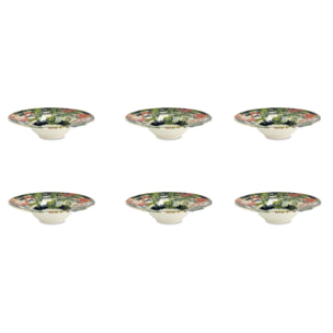 Set de 6 assiettes creuses Excelsa – Tropical Chic, Céramique Multicolore