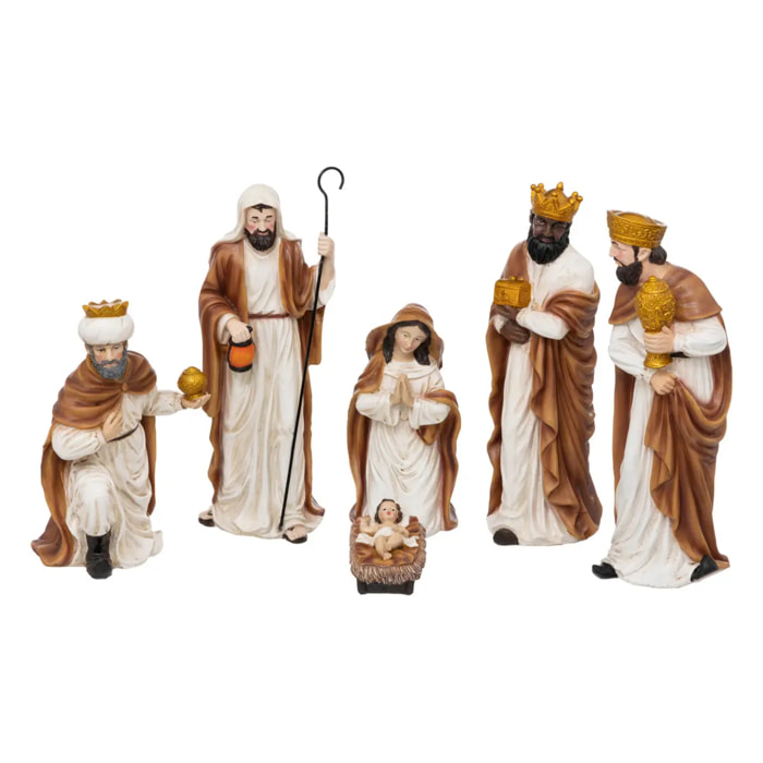 Lot de 6 santons H.33cm résine