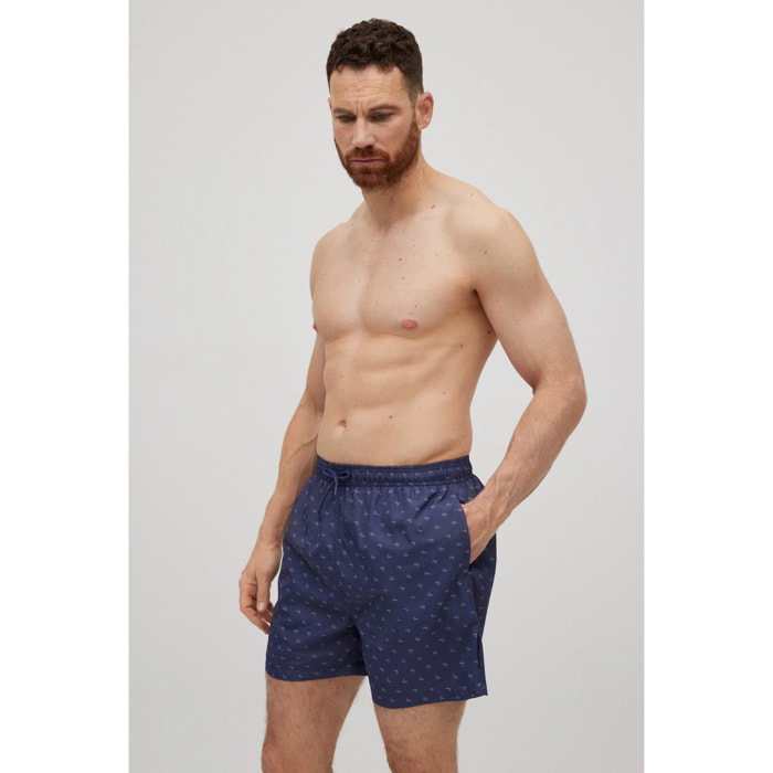 Costume da bagno medio stampato blu navy chiaro