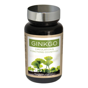 NUTRI EXPERT - Ginkgo Biloba - Préservation mémoire et fonctions cognitives - Soutient la circulation périphérique - Complément Alimentaire Végan - Cure 30 jours - Marque Française - 60 gélules