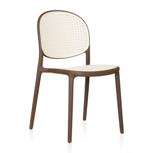 Pack 4 sillas de exterior Klux Taupé - rattan