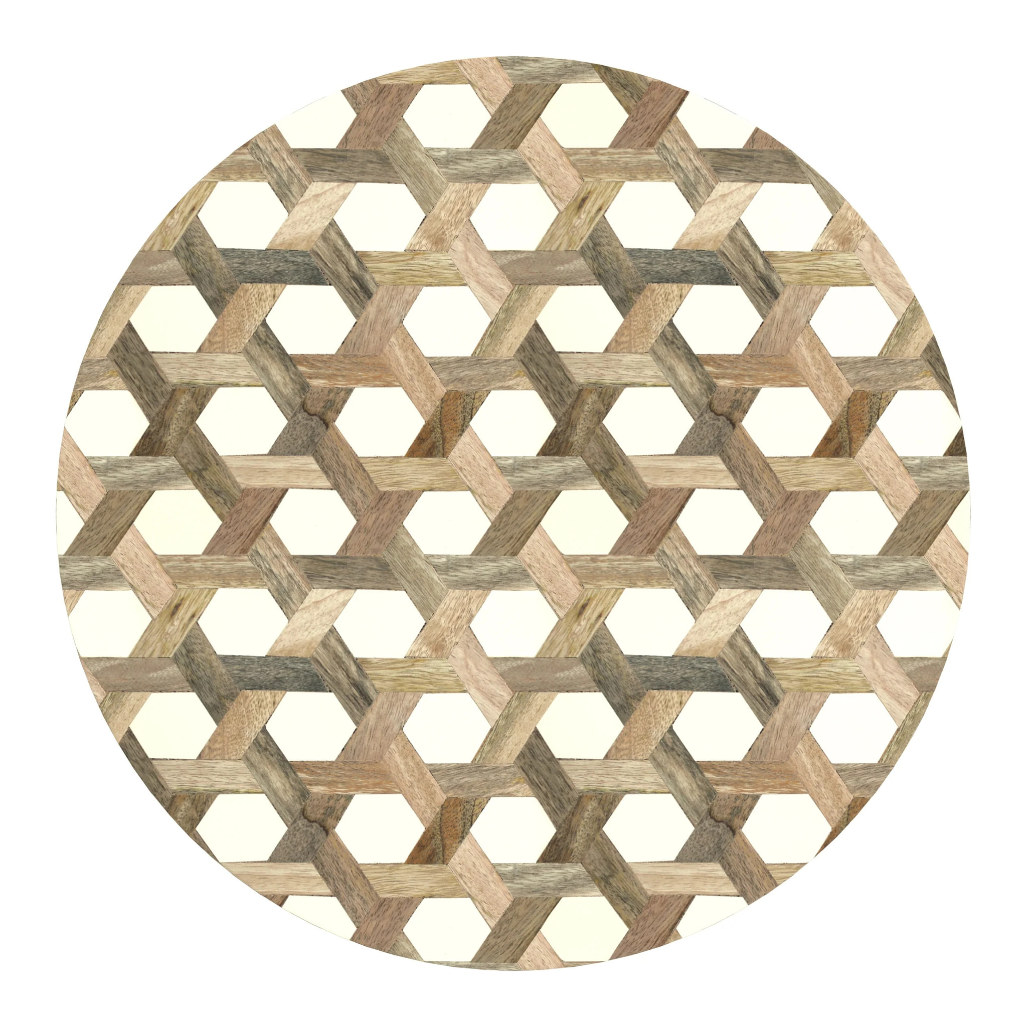 Table d'appoint ronde en bois de manguier et résine  D45 cm - Slimi