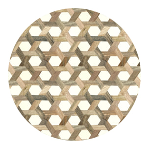 Table d'appoint ronde en bois de manguier et résine  D45 cm - Slimi