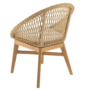 VALERIA - Ensemble de jardin en bois de teck recyclé rotin 2 pers.