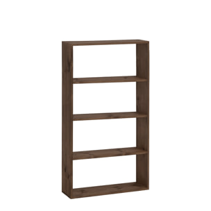 Estantería de madera maciza tono nogal con 3 estantes Alto: 146 Largo: 80 Ancho: 20