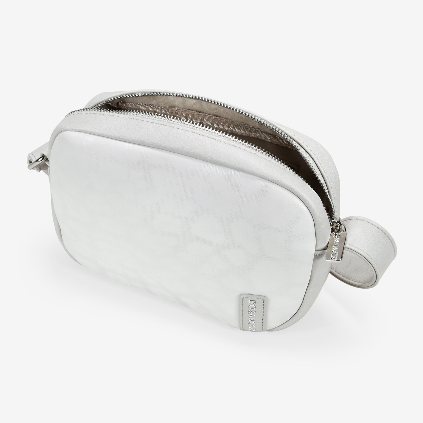 Bolso bandolera piedra con grabado de leopardo