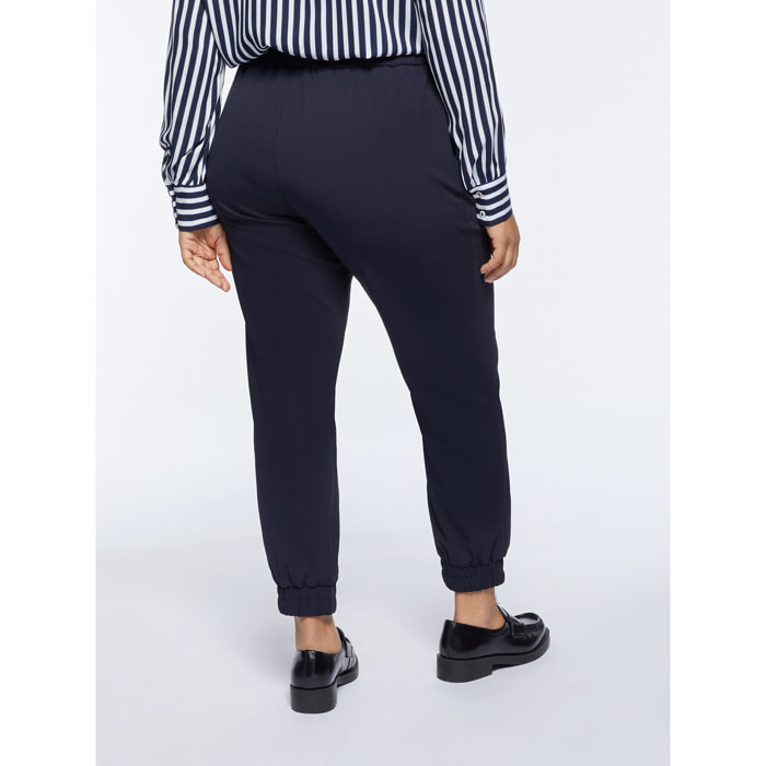 Fiorella Rubino - Pantalones joggers de tejido scuba crepé - Azul