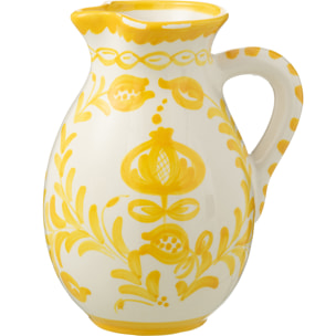 J-Line cruche Granada - céramique - blanc/jaune - large