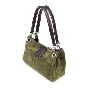 Aicurzio Bolso de hombro Mujer. Piel auténtica Gamuza Dollaro