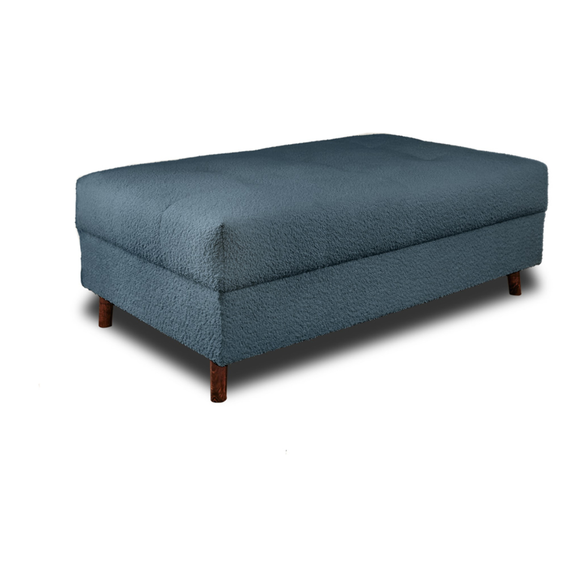 Rune - pouf modulable - en tissu bouclette - Bleu nuit