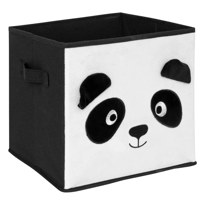 Boîte de rangement enfant panda "Joey" noir & blanc 29x29cm