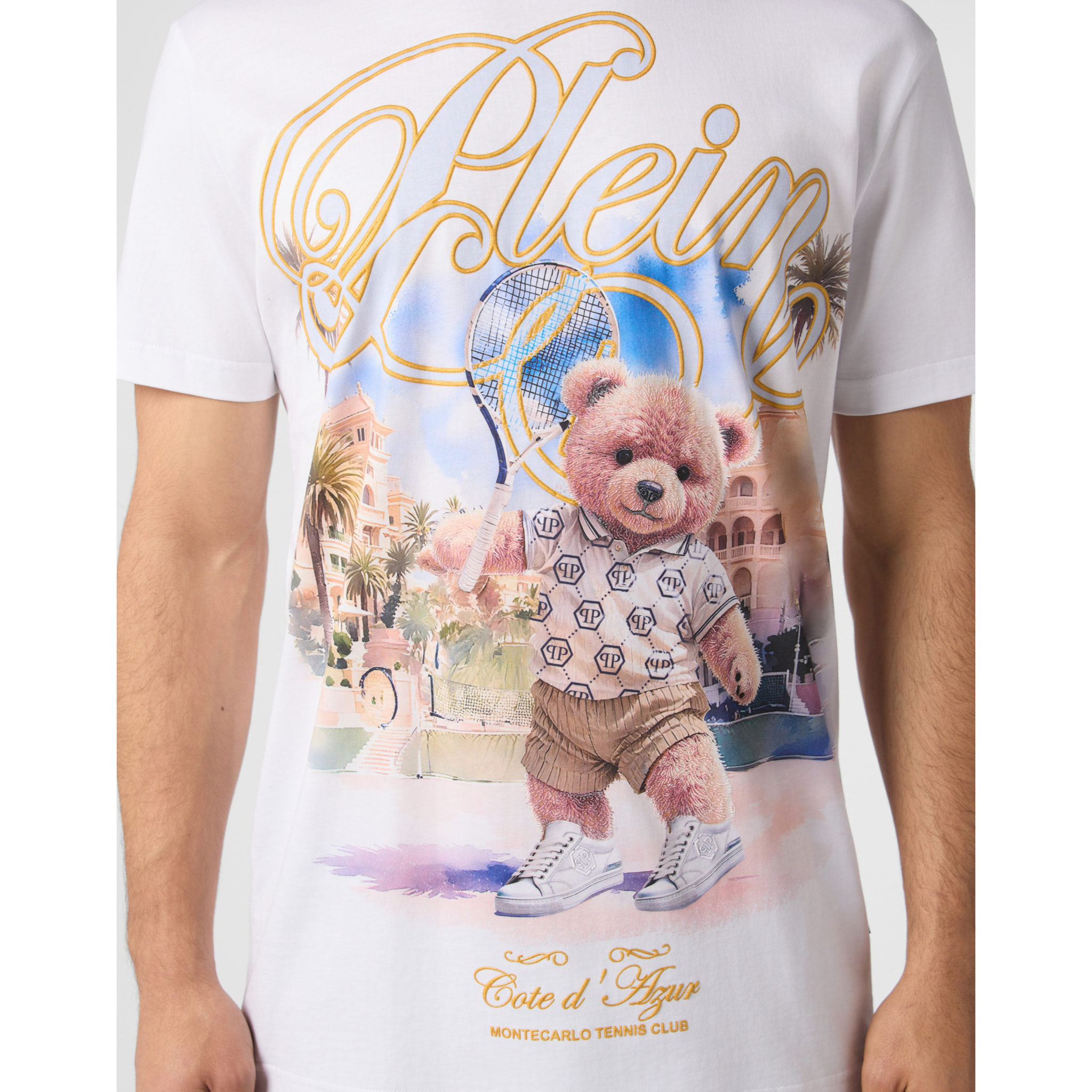 PHILIPP PLEIN Round Neck T-Shirt Teddy Tennis