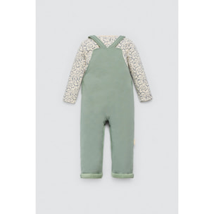 Completo salopette e maglietta a maniche lunghe per neonato Dragon Tale