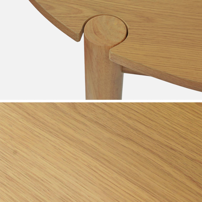 Table à manger ronde bois d'hévéa 4 places CLEMENCE