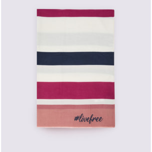 Fiorella Rubino - Sciarpa a righe con logo #livefree - Bordeaux