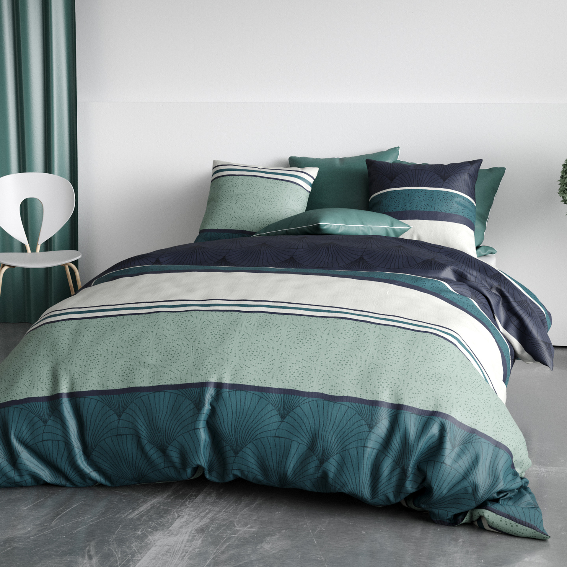 Parure Housse De Couette 3pcs 100% Coton 57 Fils Antika