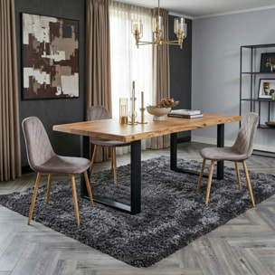 Chaise capitonnée velours gris taupe HAWAI (lot de 2)