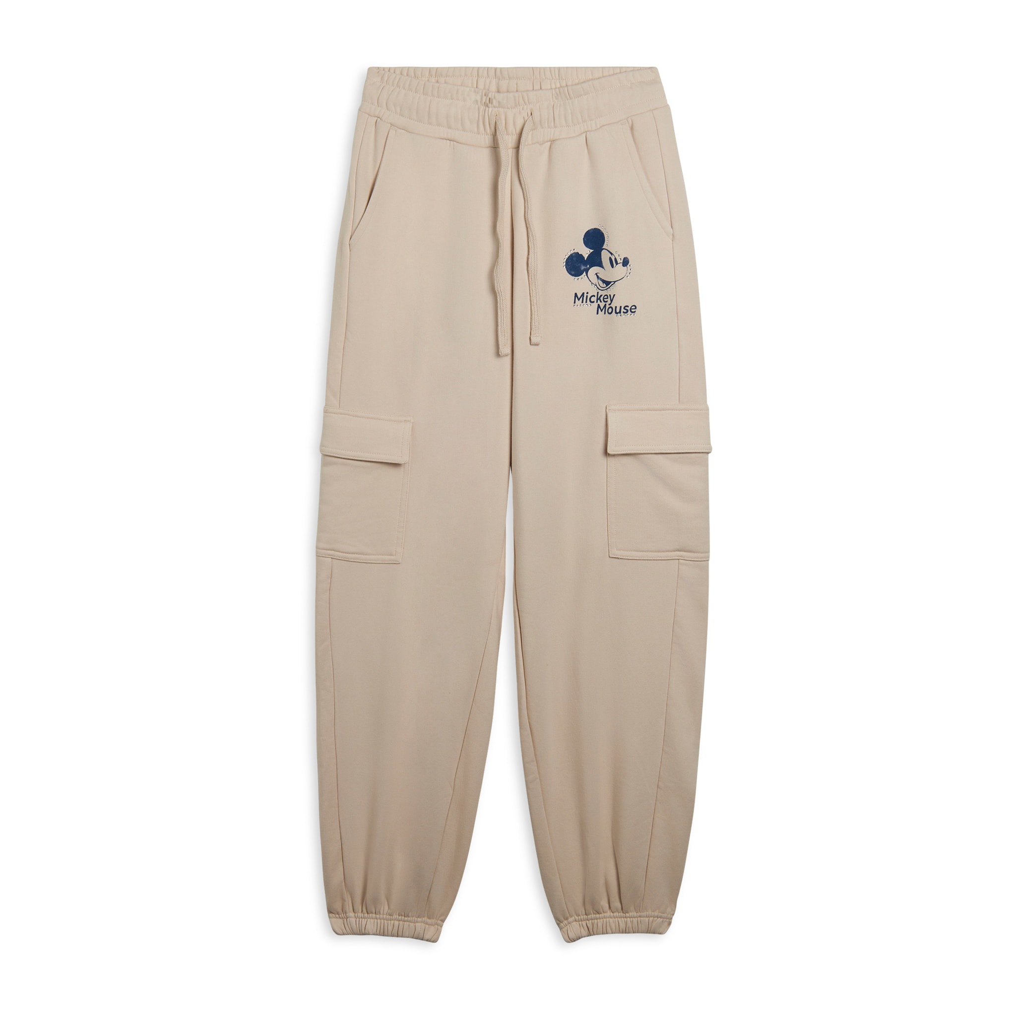 Pantaloni cargo in french terry da donna con grafica Disney