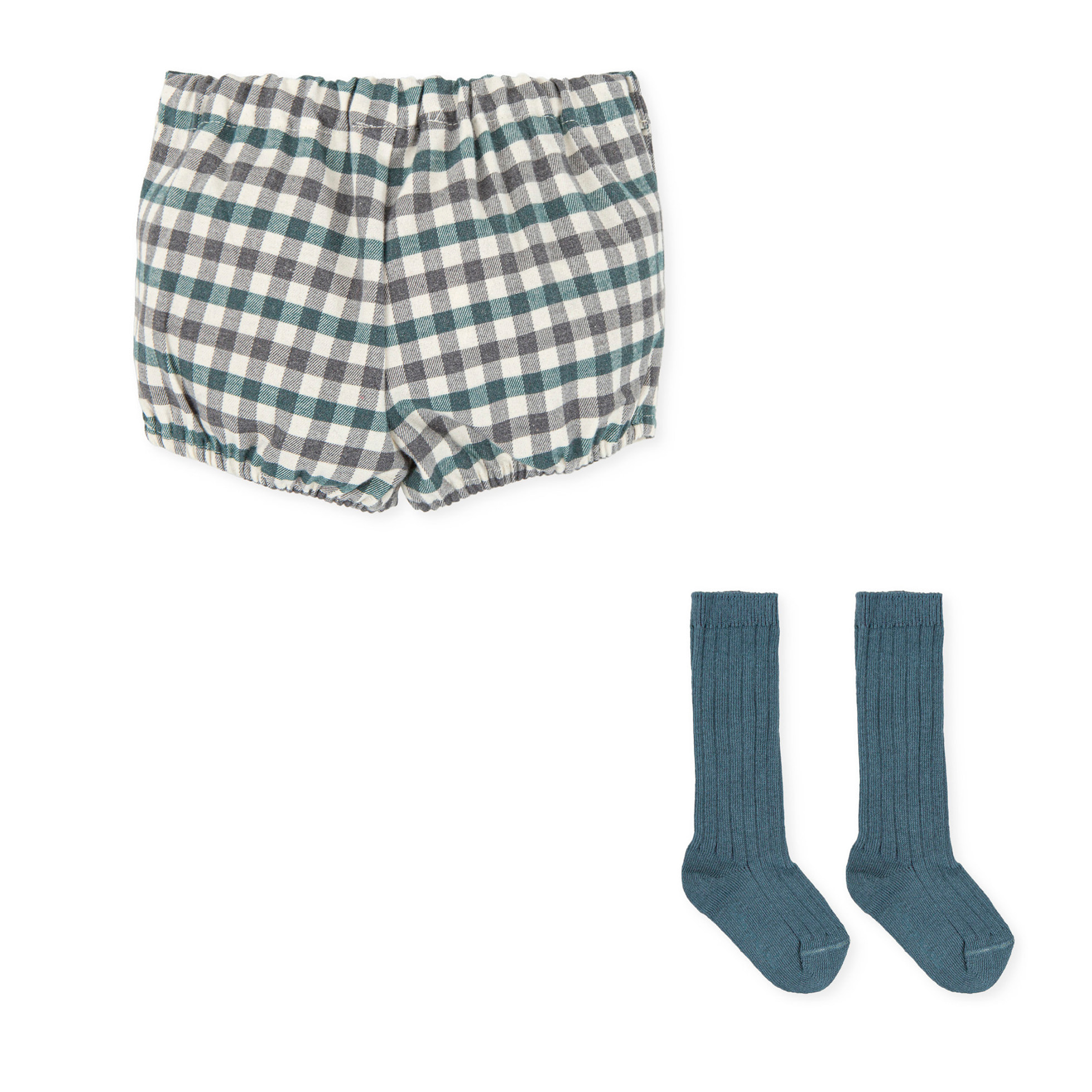 Pantalon bombacho y calcetines - Verde mar