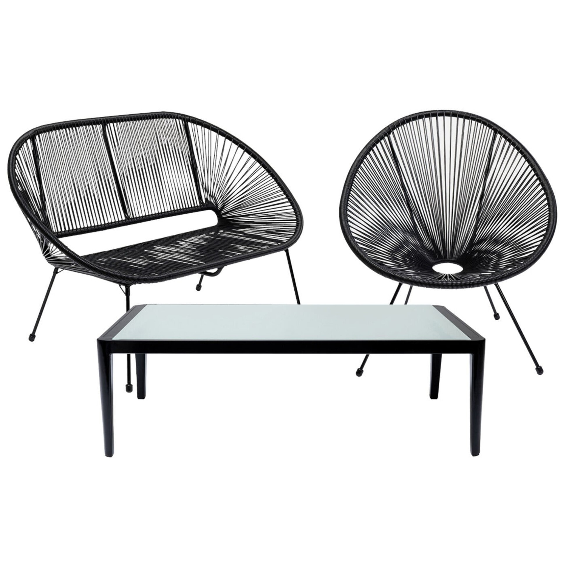 Ensemble de jardin Acapulco Tiki set de 3 noir Kare Design