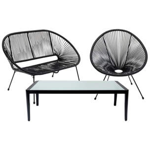 Ensemble de jardin Acapulco Tiki set de 3 noir Kare Design