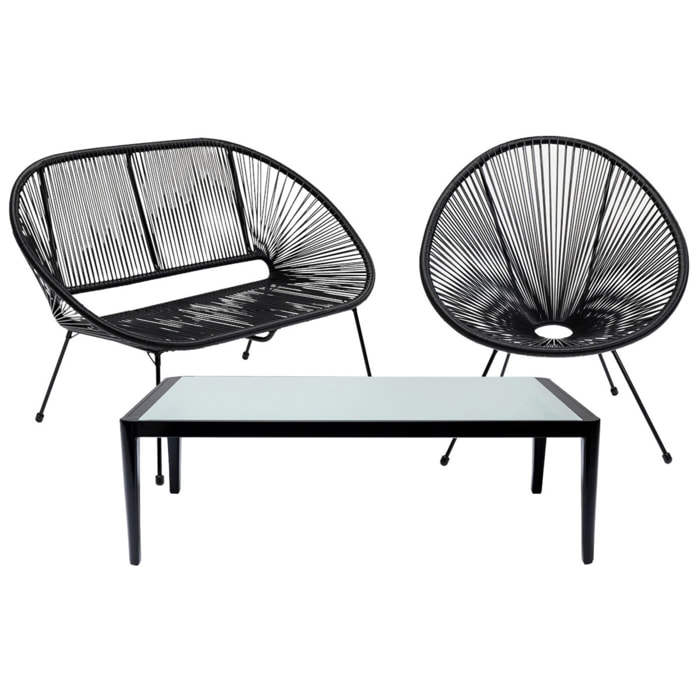 Ensemble de jardin Acapulco Tiki set de 3 noir Kare Design