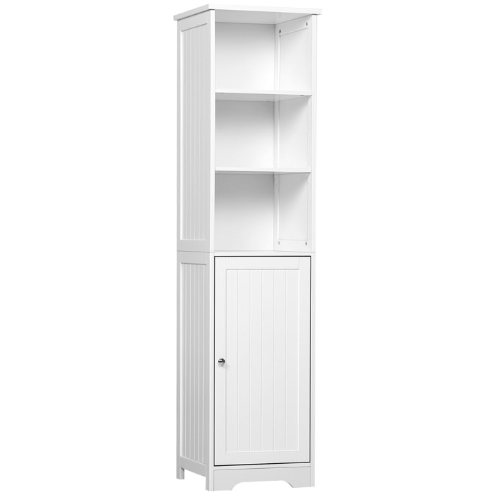 Mueble Alto de Baño de Madera MDF 40x38x160cm Blanco