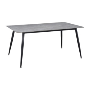 Table de repas 180 cm céramique marbré pieds évasés métal - STONE 2