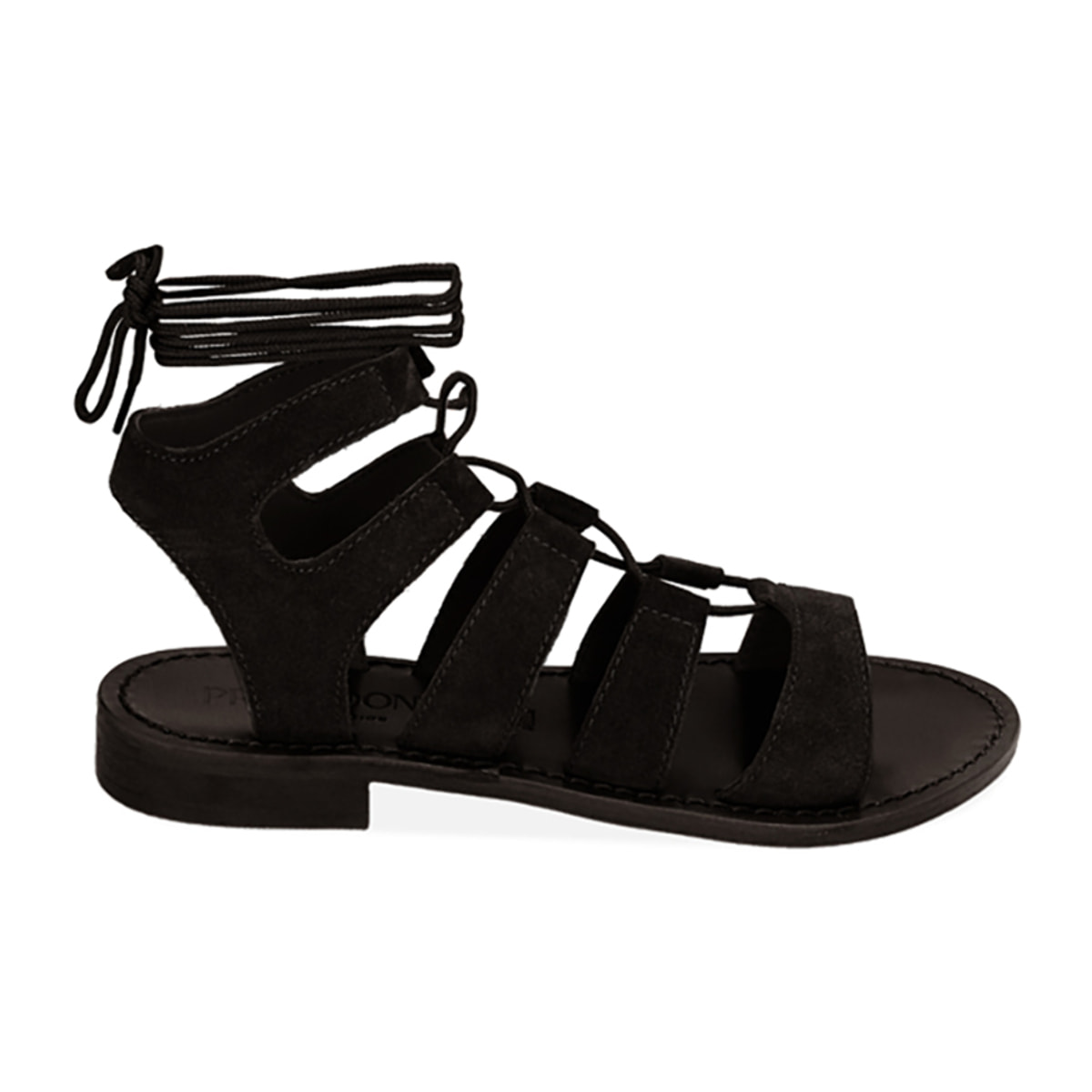 Sandalias gladiadoras de ante negras