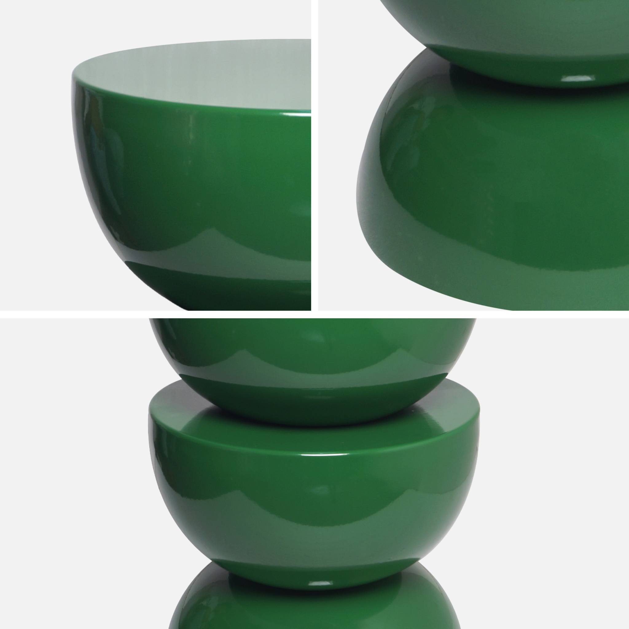 Table d'appoint, bout de canapé, table de chevet métal effet glossy Ø32 x H46,5cm COUMBA