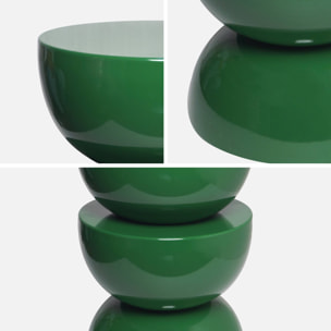 Table d'appoint, bout de canapé, table de chevet métal effet glossy Ø32 x H46,5cm COUMBA