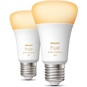 Ampoule LED connectée PHILIPS HUE White Ambiance E27 x2