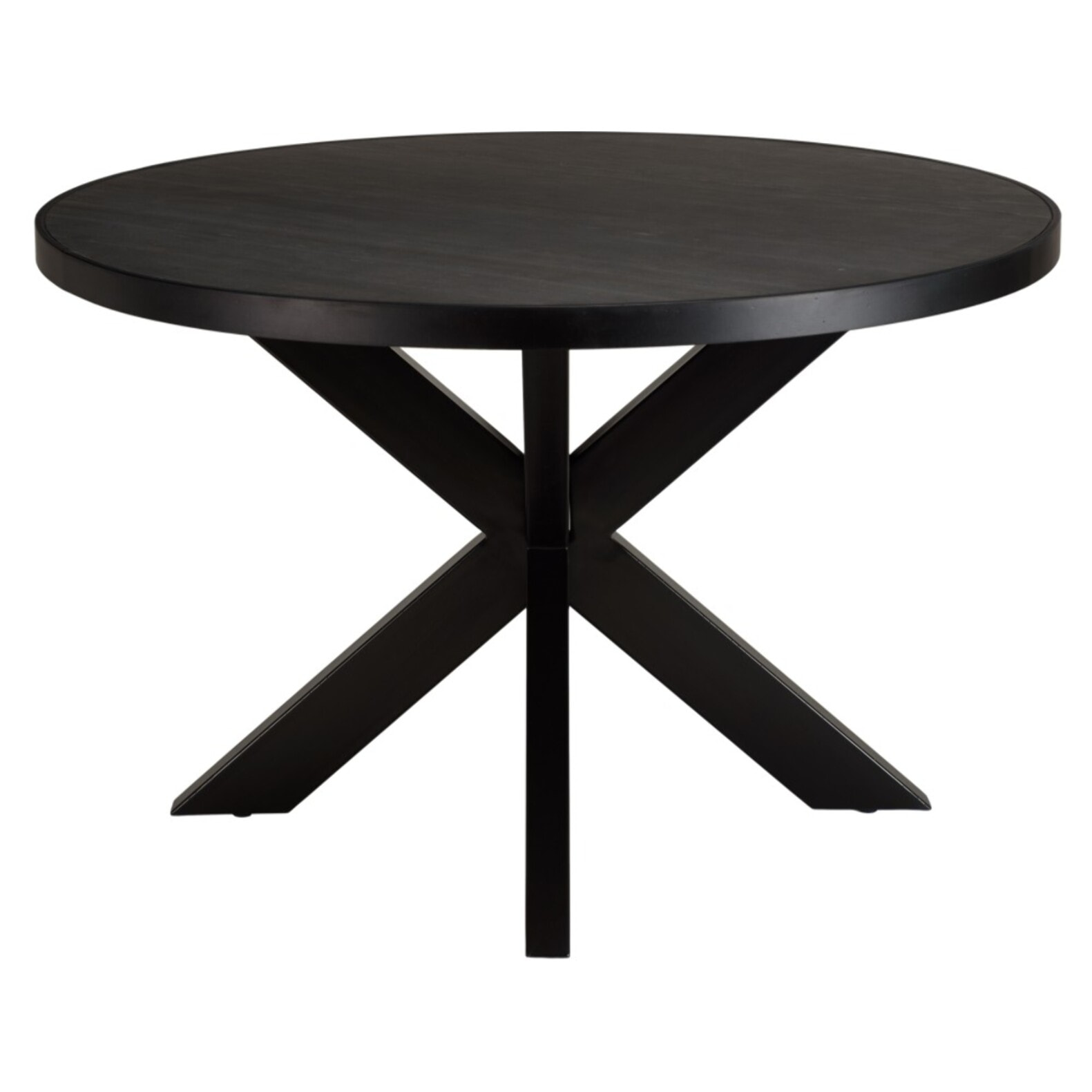 BASILE - Table à manger 120x120cm plateau noir effet pierre