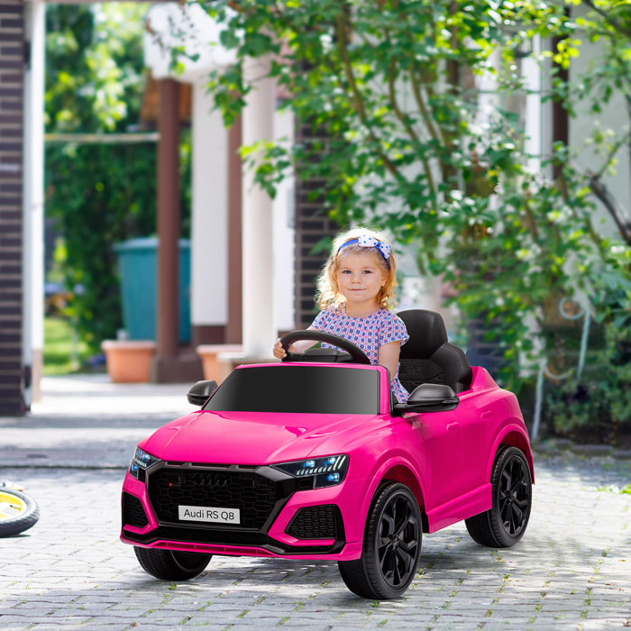 Coche Eléctrico para Niños +3 Años Audi RS Q8 con Batería 6V Mando y Luces Rosa