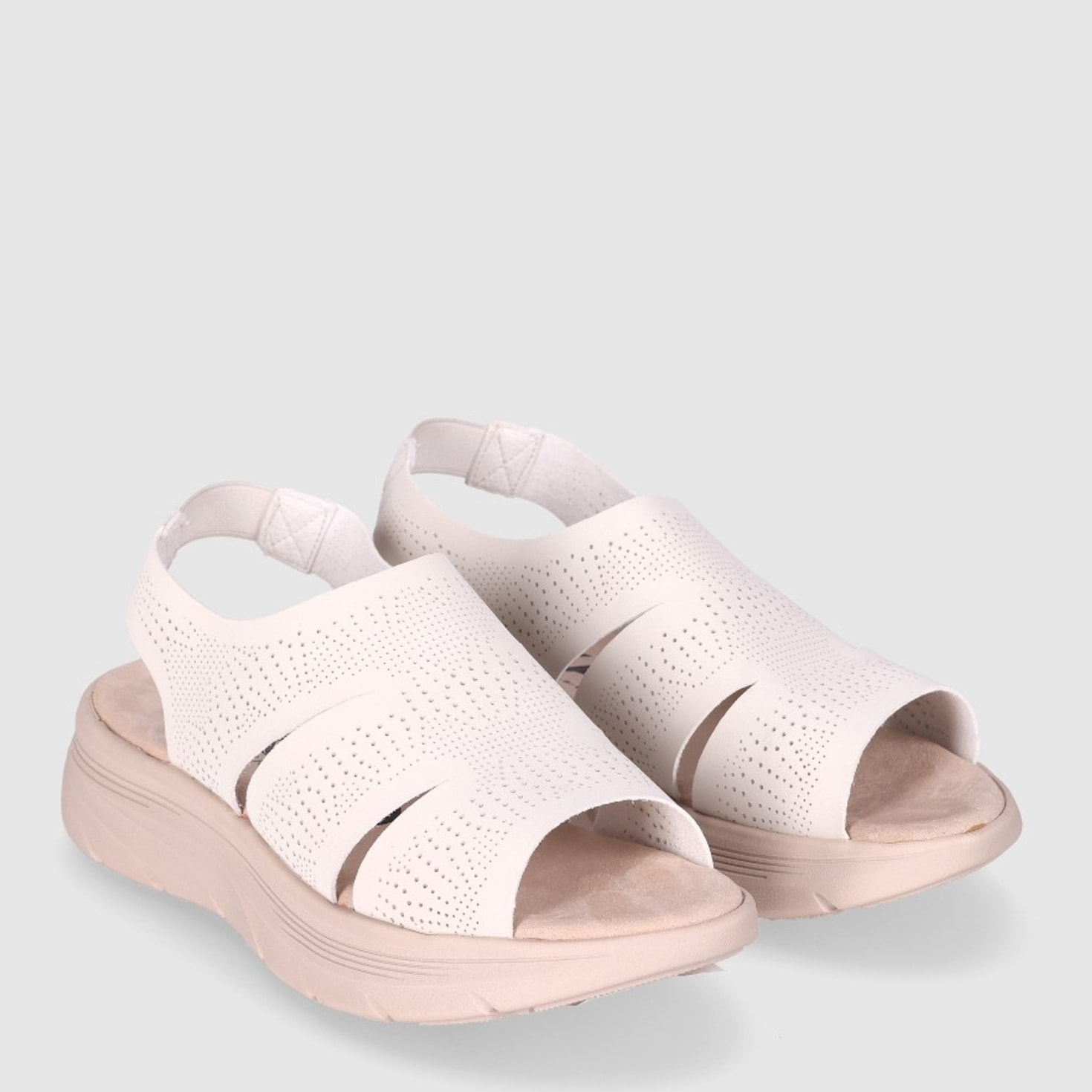 Sandalias de Tejido - Beig - Tacón: 5 cm