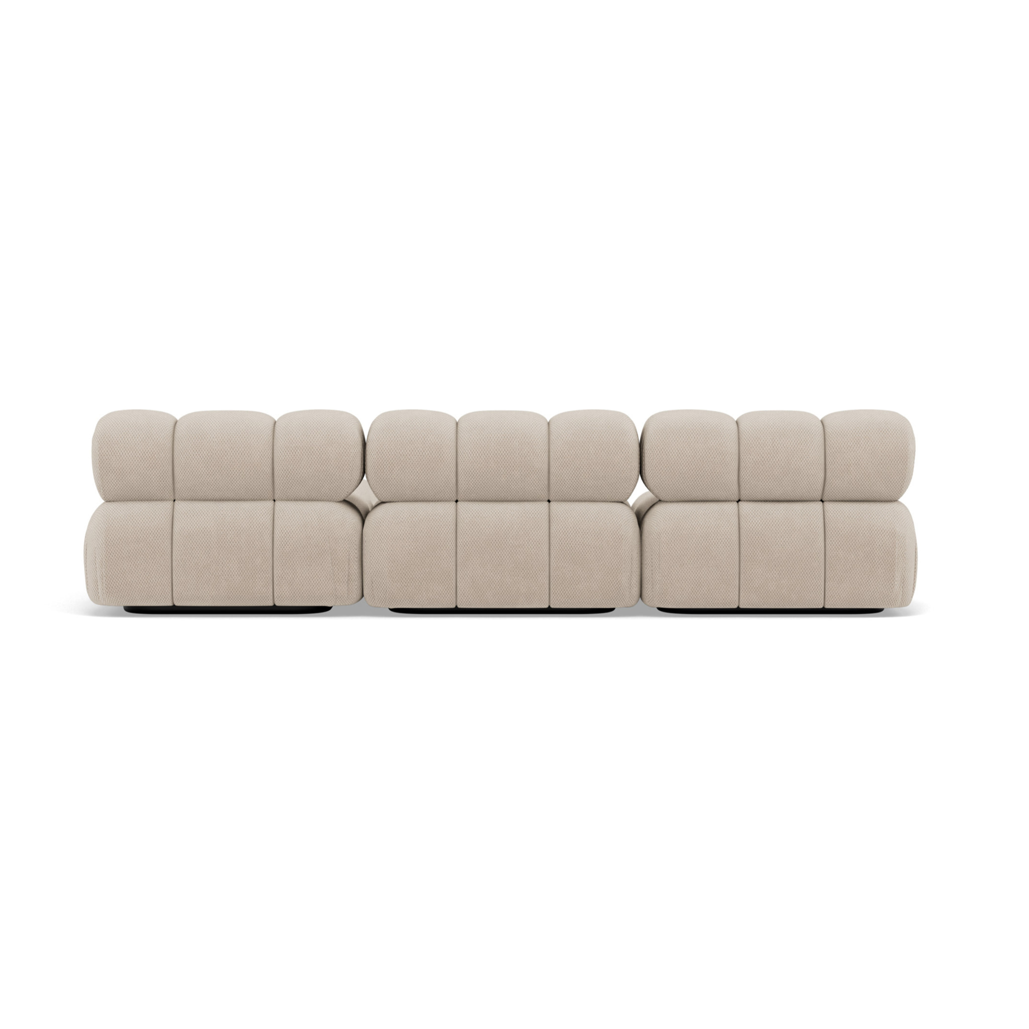 Ruby - canapé modulable d'angle droit 4 places en velours texturé - Beige