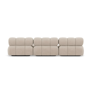 Ruby - canapé modulable d'angle droit 4 places en velours texturé - Beige