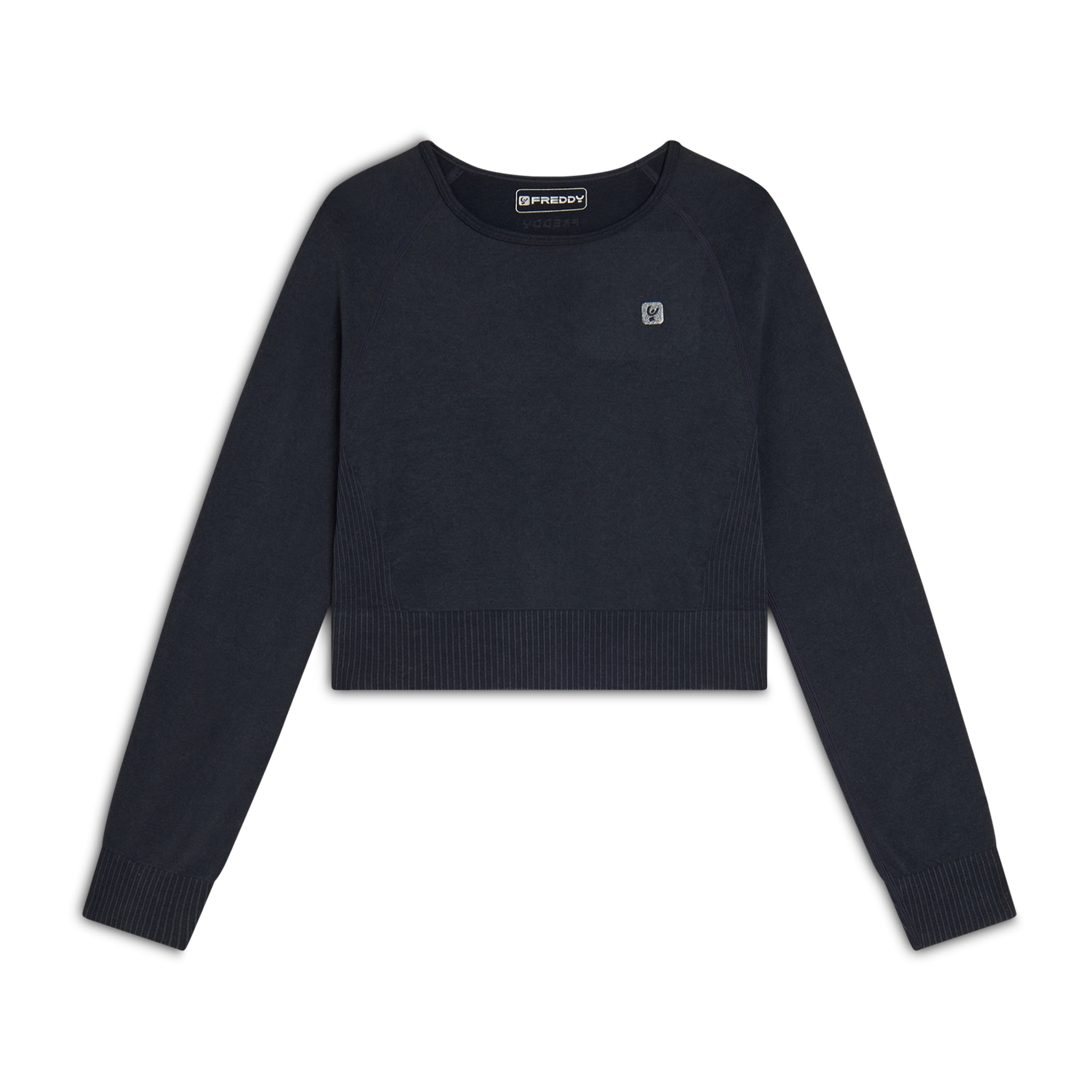 Maglia corta con maniche lunghe tessuto seamless ice wash