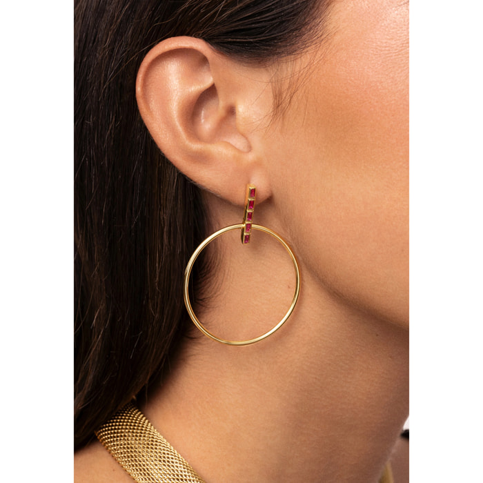 Pendientes Ophelia Rosa Baño Oro
